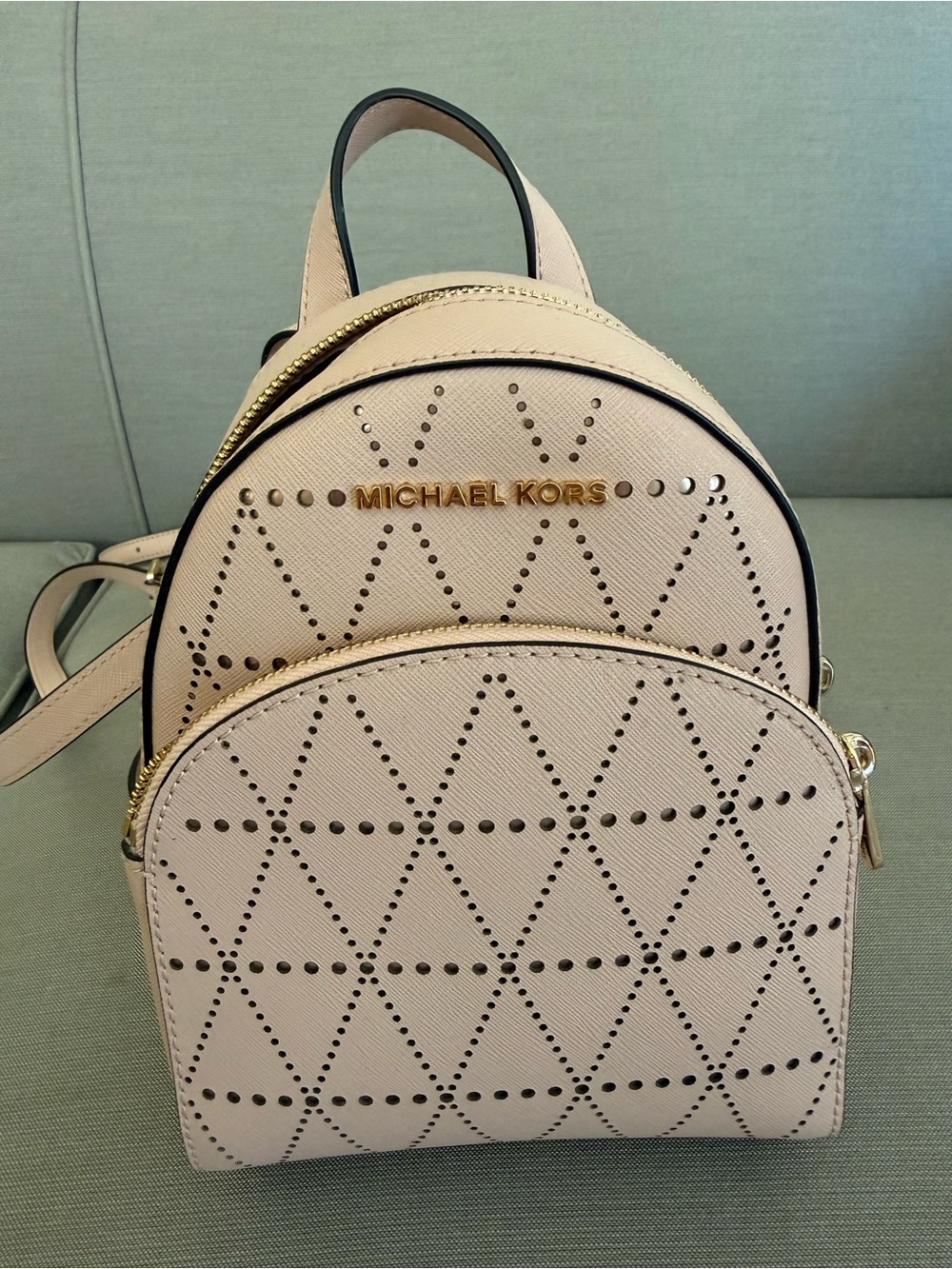 Michael Kors Blush Mini Perforated Leather Backpack